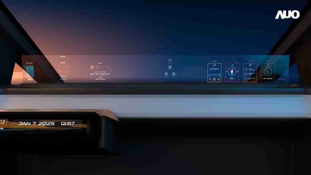 人生就是博无界透明显示接口(Horizon Image Glass)透过车运算方案整合仪表板、、中控台及副驾显示器，，，，一体式全景呈现，，，提供乘用者清晰的前方视野、、、、行车必要信息与娱乐功能